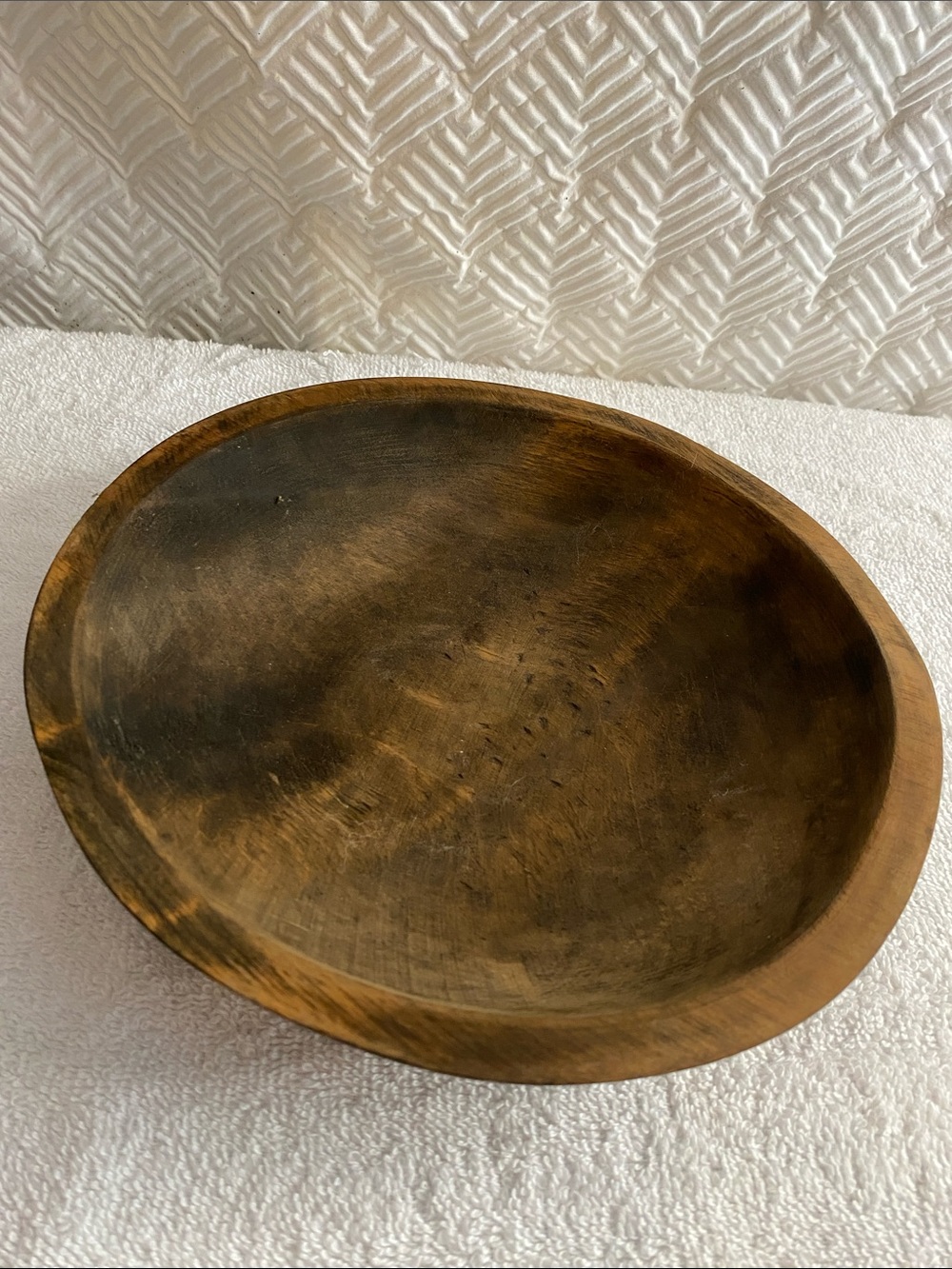 Munising burl wood antique primitive farmhouse wood wooded dough chop bowl - Picture 4 of 12